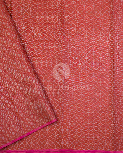 Brick Red Kanjivaram Silk Saree - D474