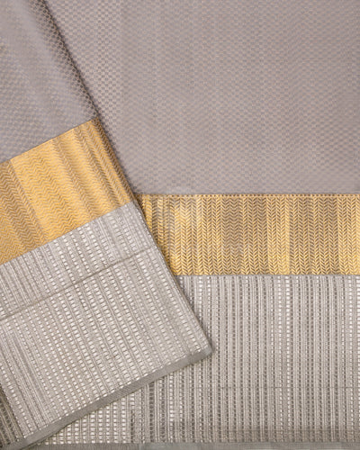 Lavender and Silver Grey Kanjivaram Silk Saree - DT210