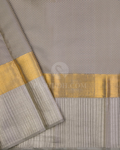 Yellow and Grey Kanjivaram Silk Saree - DT224