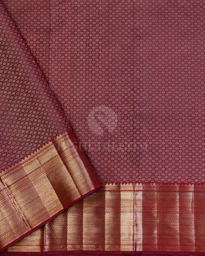 Red and Maroon Kanjivaram Silk Saree -D476