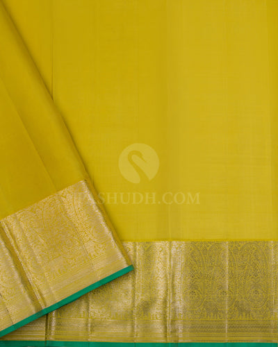 Light Yellow Kanjivaram Silk Saree - DJ249