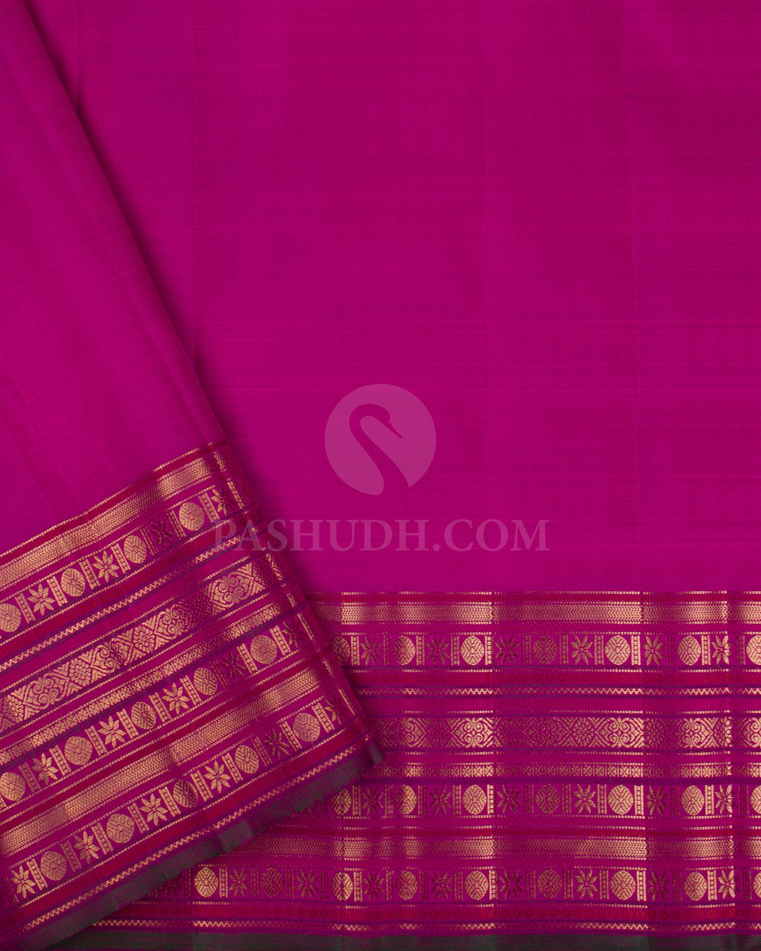 Rani Pink And Violet Kanjivaram Silk Saree - S1062(C) - View 3