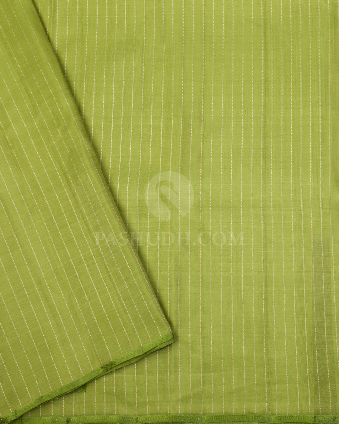 Rose Pink & Parrot Green Kanjivaram Silk Saree - S1035(A) - View 3