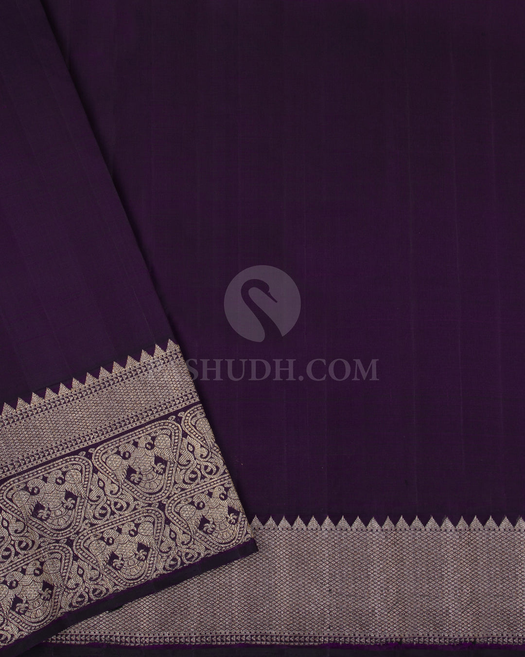 Sky Blue And Royal Purple Kanjivaram Silk Saree - S1019(C) - View 3