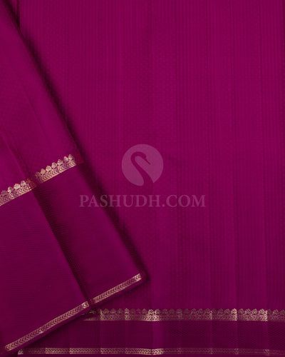 Rust Orange and Magenta Kanjivaram Silk Saree - D527(A) - View 2