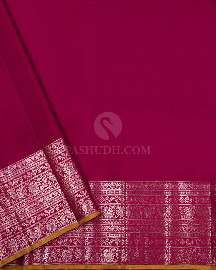 Mild Chocolate Brown & Plum Kanjivaram Silk Saree - S874