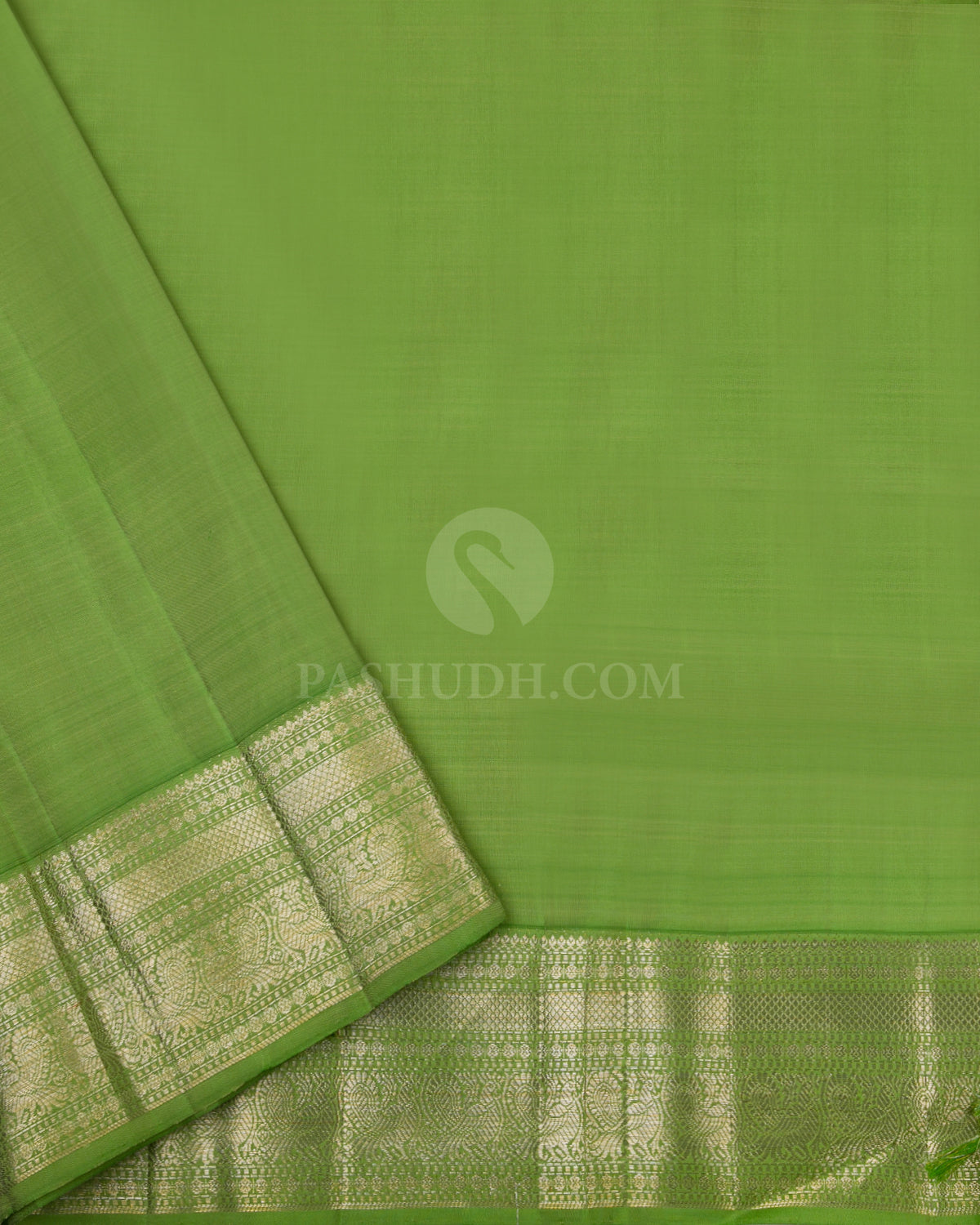 Lavender and Green Kanjivaram Silk Saree - S797- View 4