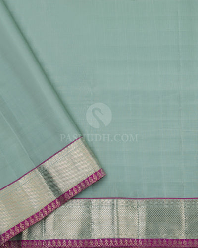 Mint Green Kanjivaram Silk Saree - S735 - View 4