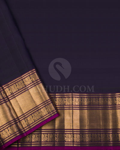 Rani Pink And Deep Aubergine Kanjivaram Silk Saree - S1269(A)