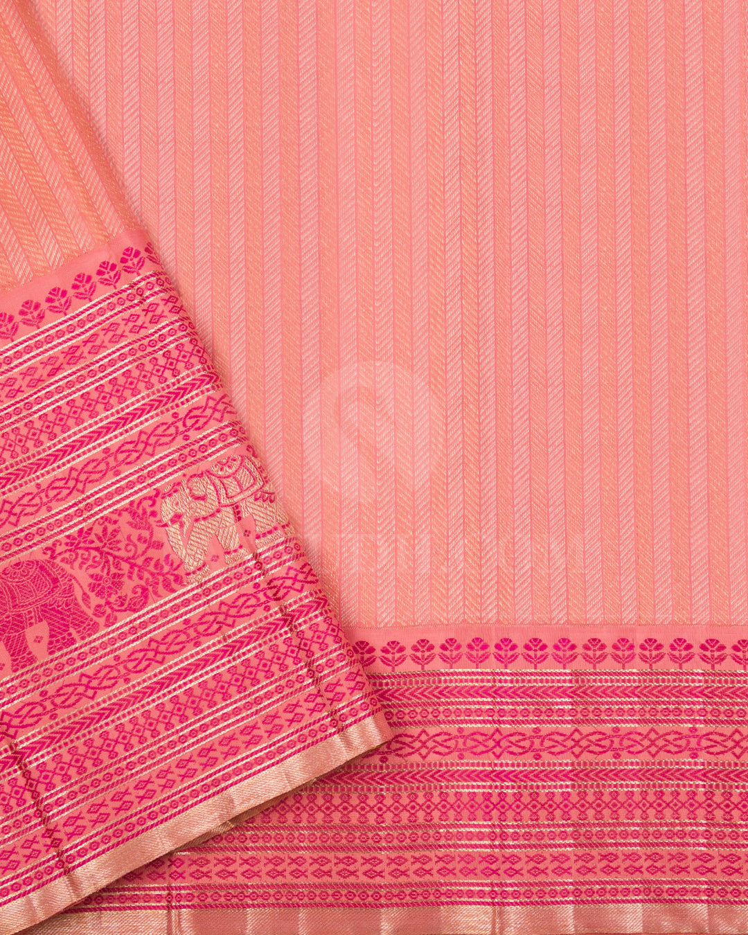 Purple and Peach Kanjivaram Silk Saree - S1275(A)