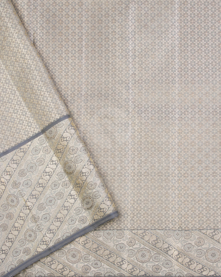 Purple And Grey Kanjivaram Silk Saree - S1283(A)