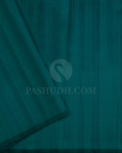 Royal Blue And Green Soft Silk Saree - C82