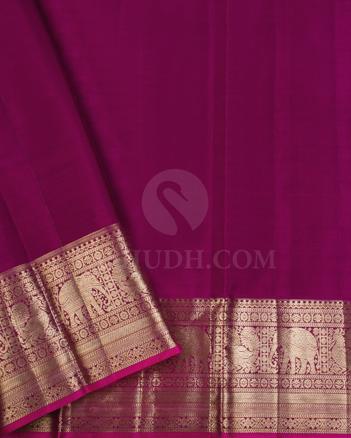 Dark Magenta Traditional Kanjivaram Silk Saree - DJ273(F)