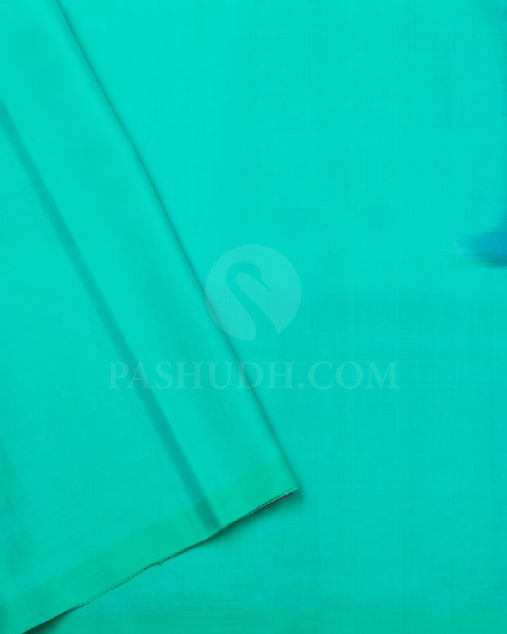 Dark Blue And Light Green Soft Silk Saree - C68