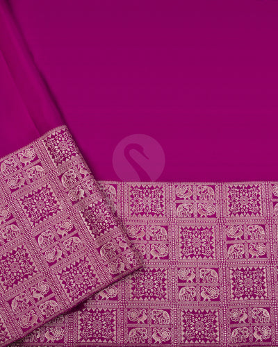 Baby Pink And Violet Kanjivaram Silk Saree - S1271(A)