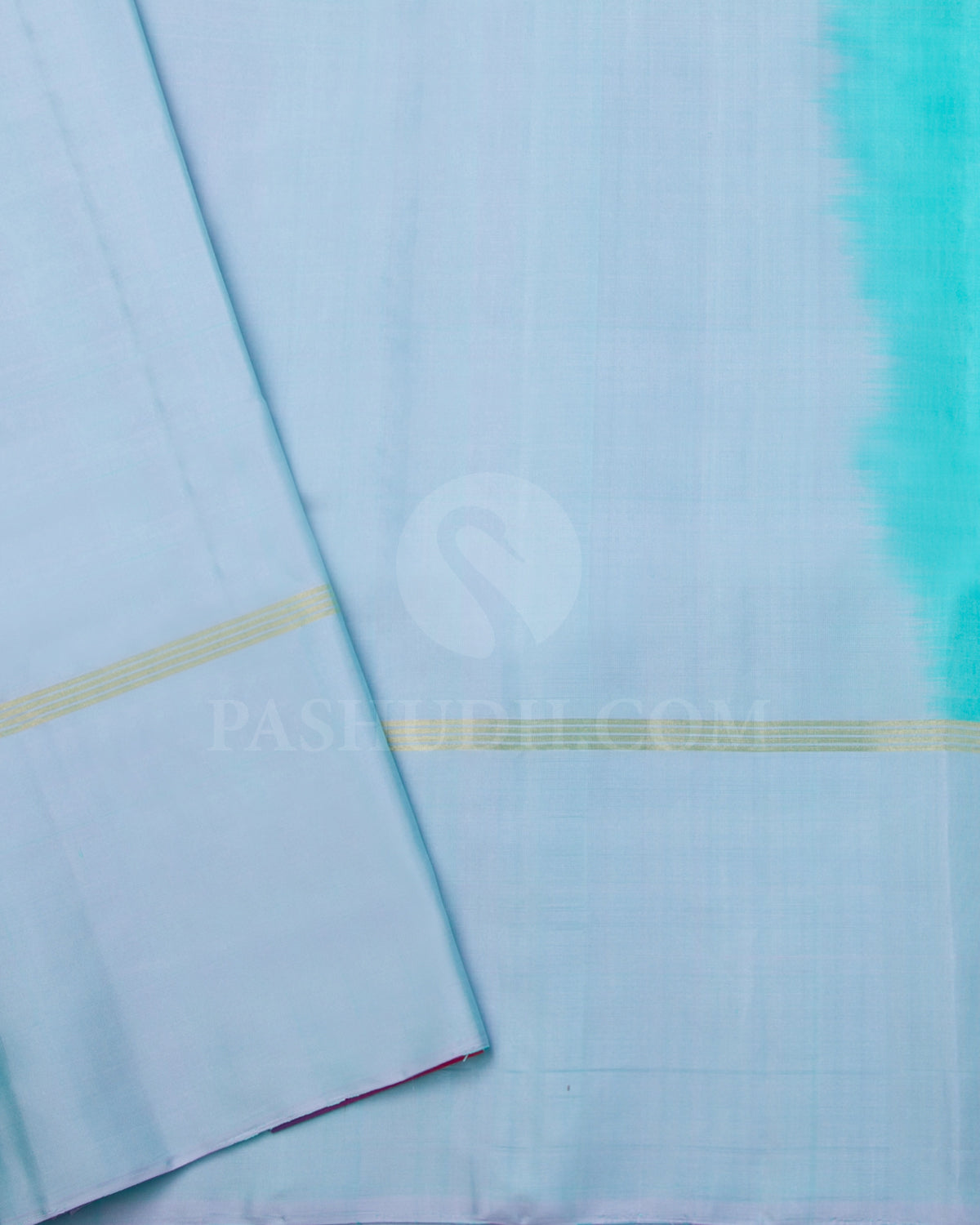 Sky Blue And Powder Blue Soft Silk Saree - C75