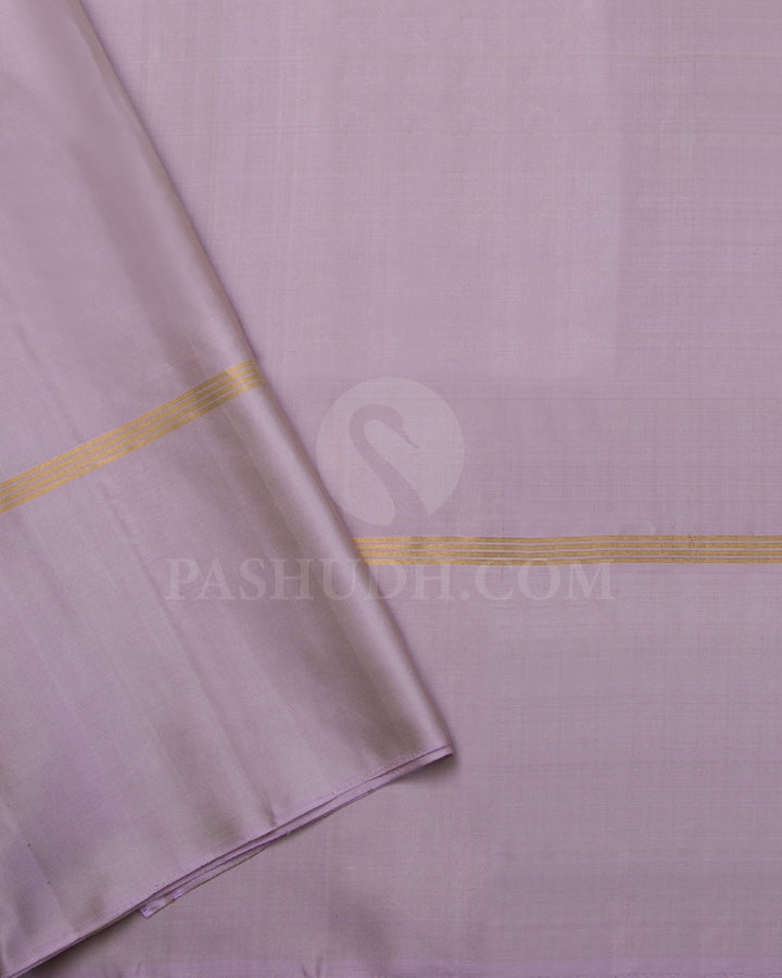 Olive Green And Mild Lavender Soft Silk Saree - C99