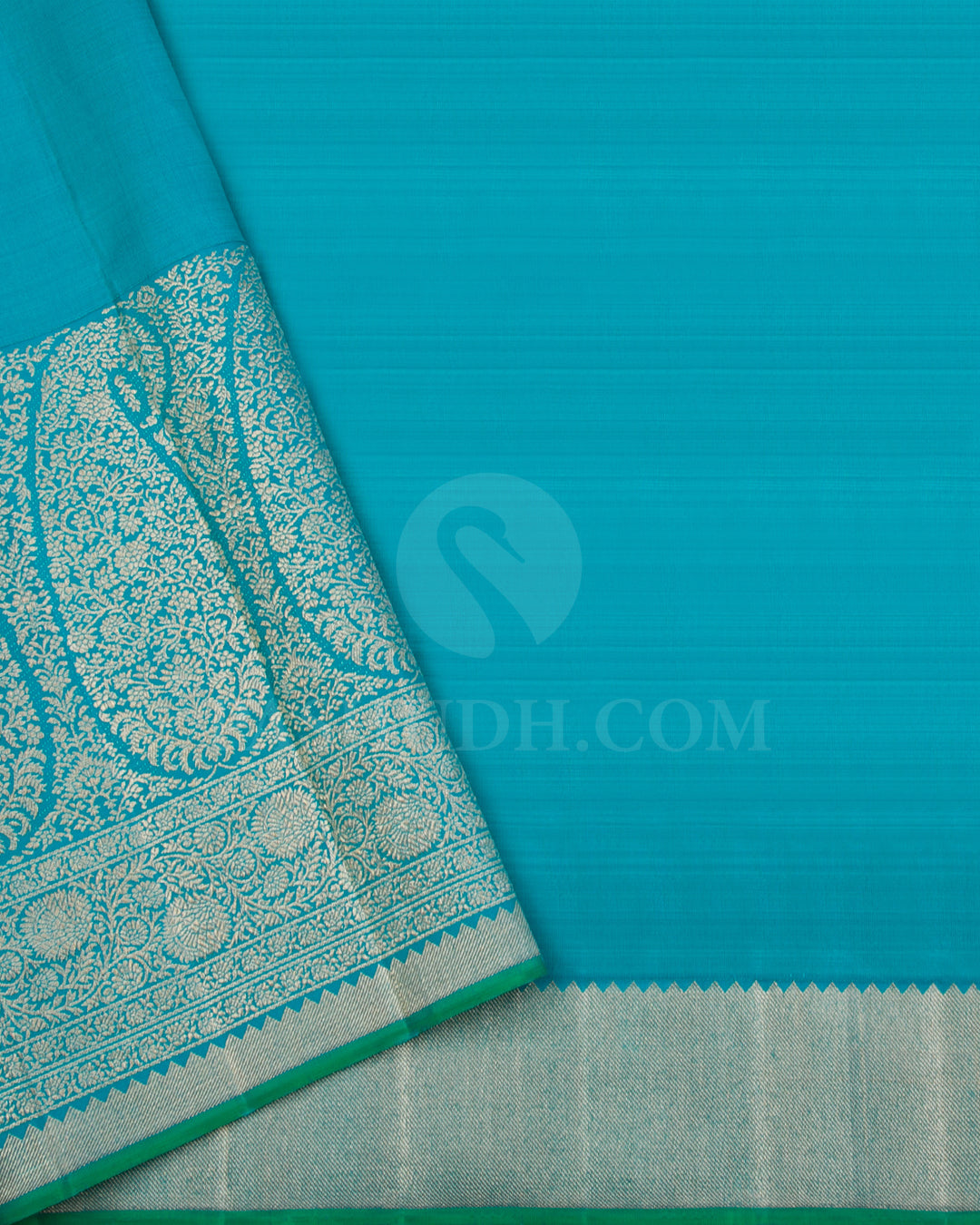 Gold And Anandha Blue Tissue Kanjivaram Silk Saree - S1287(A)