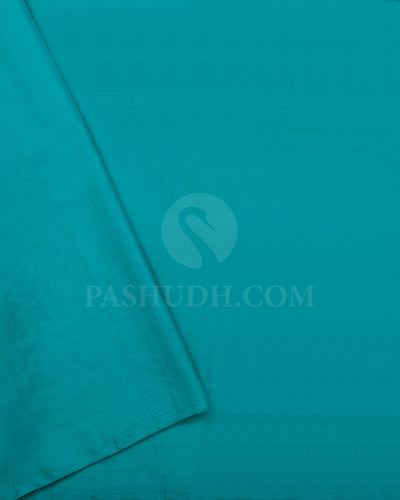 Rani Pink And Sky Blue Soft Silk Saree - C39