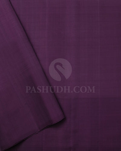 Cream And Aubergine Soft Silk Saree - C35