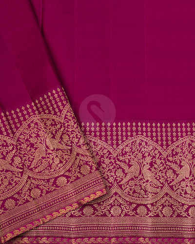 Gold And Violet Tissue Kanjivaram Silk Saree - S1278(A)