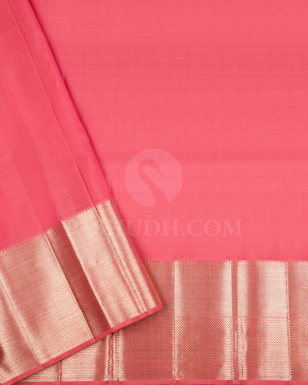 Gold And Pink Shimmer Organza Kanjivaram Silk Saree - S1286(A)