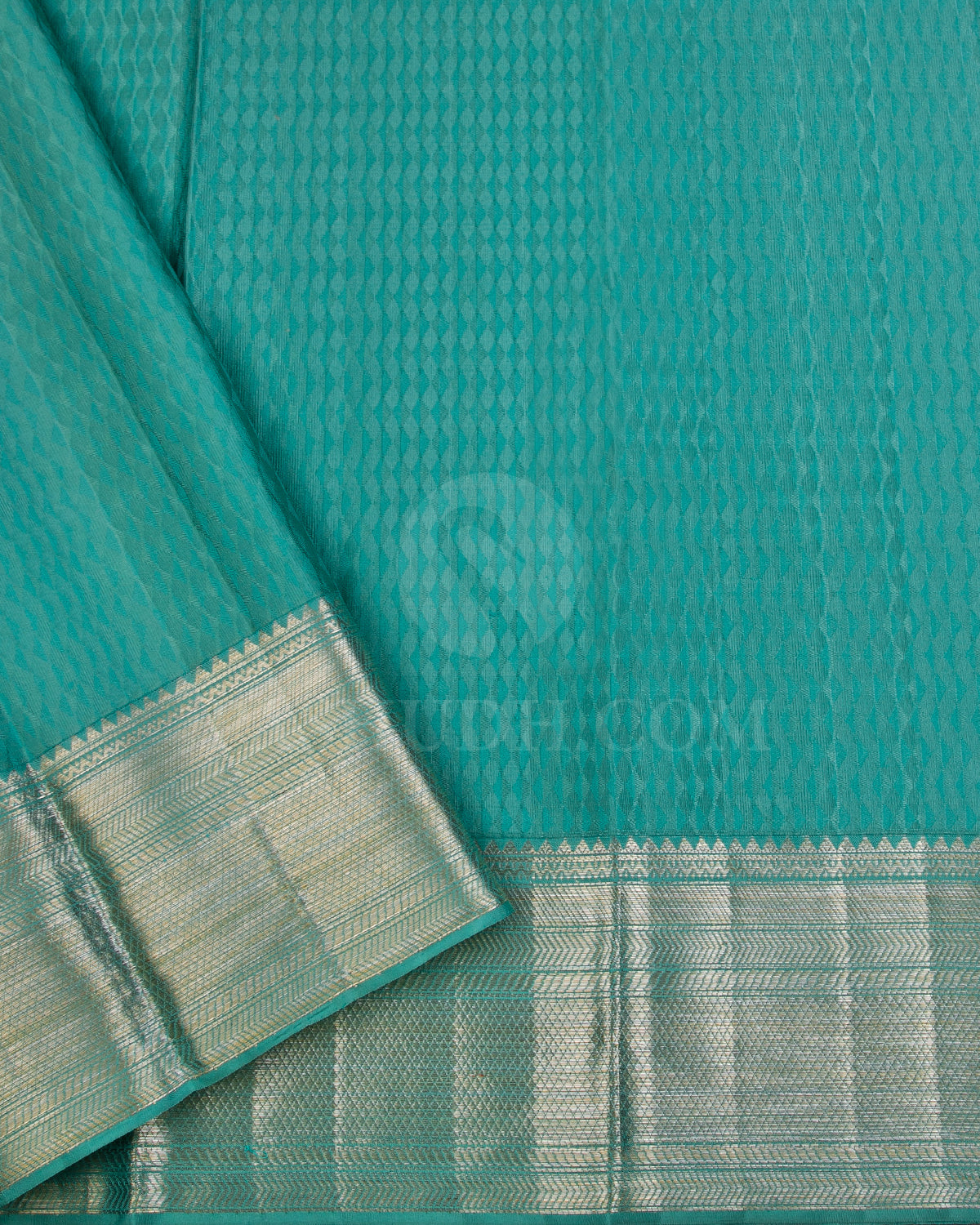 Mild Teal Blue And Grey Blue Kanjivaram Silk Saree - D547(D)