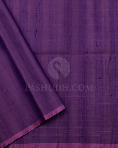 Baby Pink And Violet Soft Silk Saree - C87