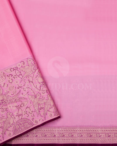 Baby Pink and Lavender Kanjivaram Silk Saree - S1274(B)