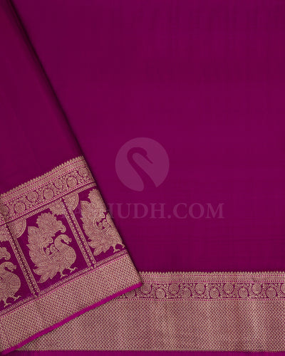 Lilac and Violet Kanjivaram Silk Saree - S1319(A)