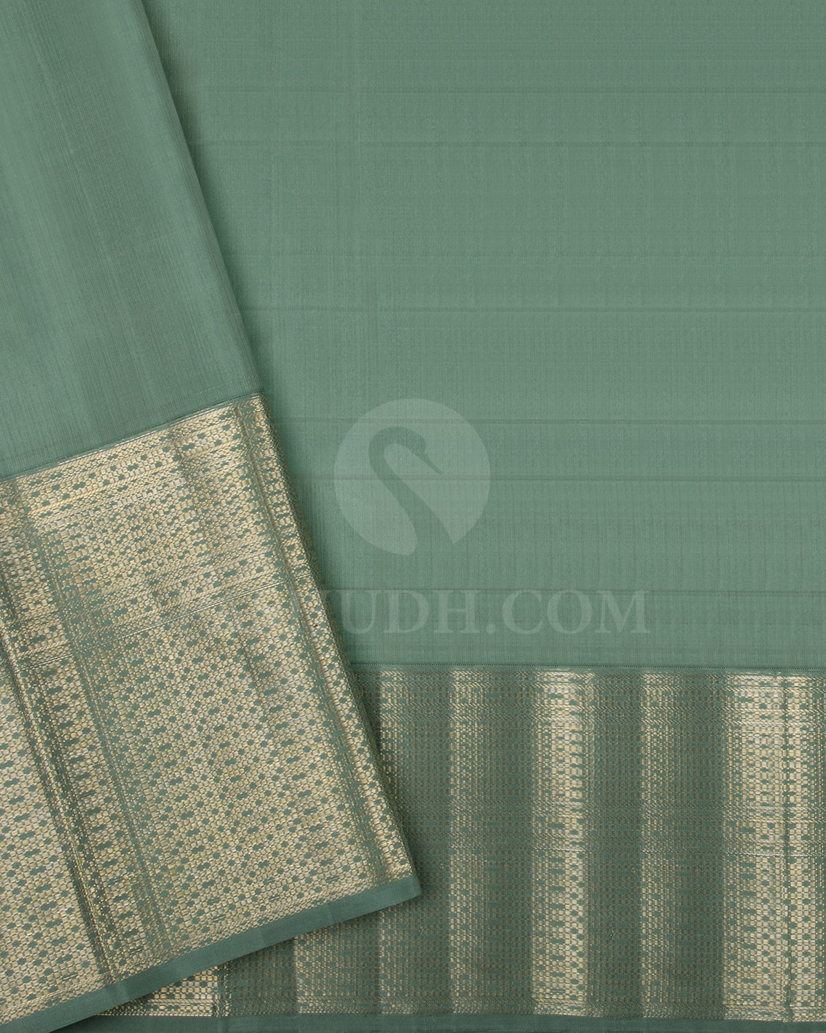 Dark Sage Green Kanjivaram Silk Saree - DT292(A)