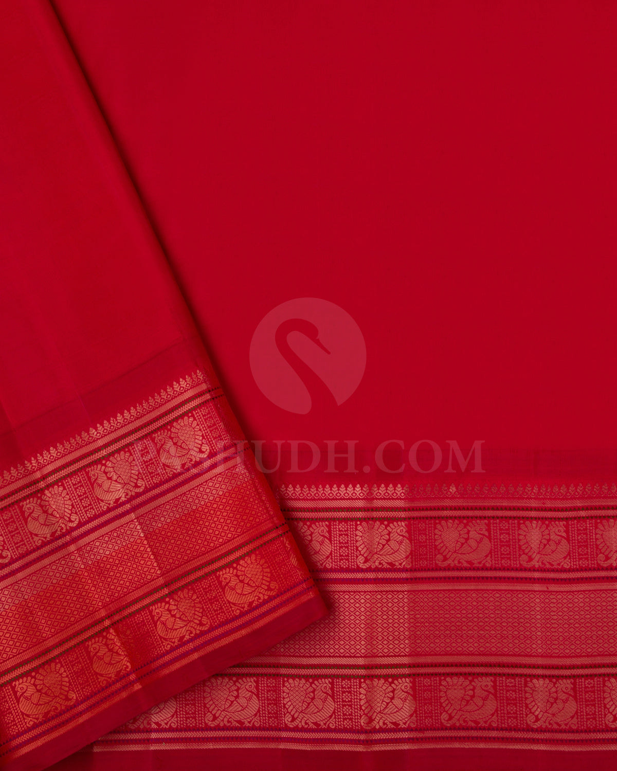 Black and Red Kanjivaram Silk Saree - S1313(A)