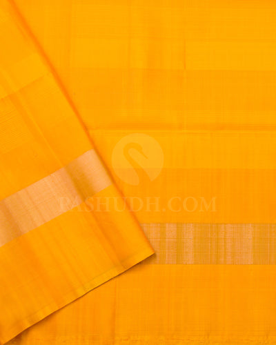 Cream and Mango Yellow Soft Silk Saree - C100