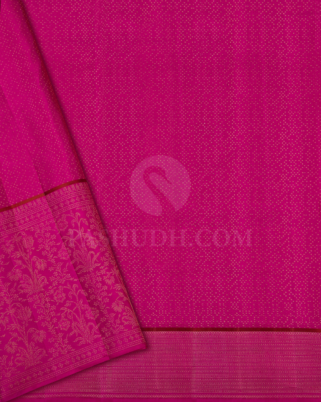 Beige And Rani Pink Kanjivaram Silk Saree - DJ320(E)