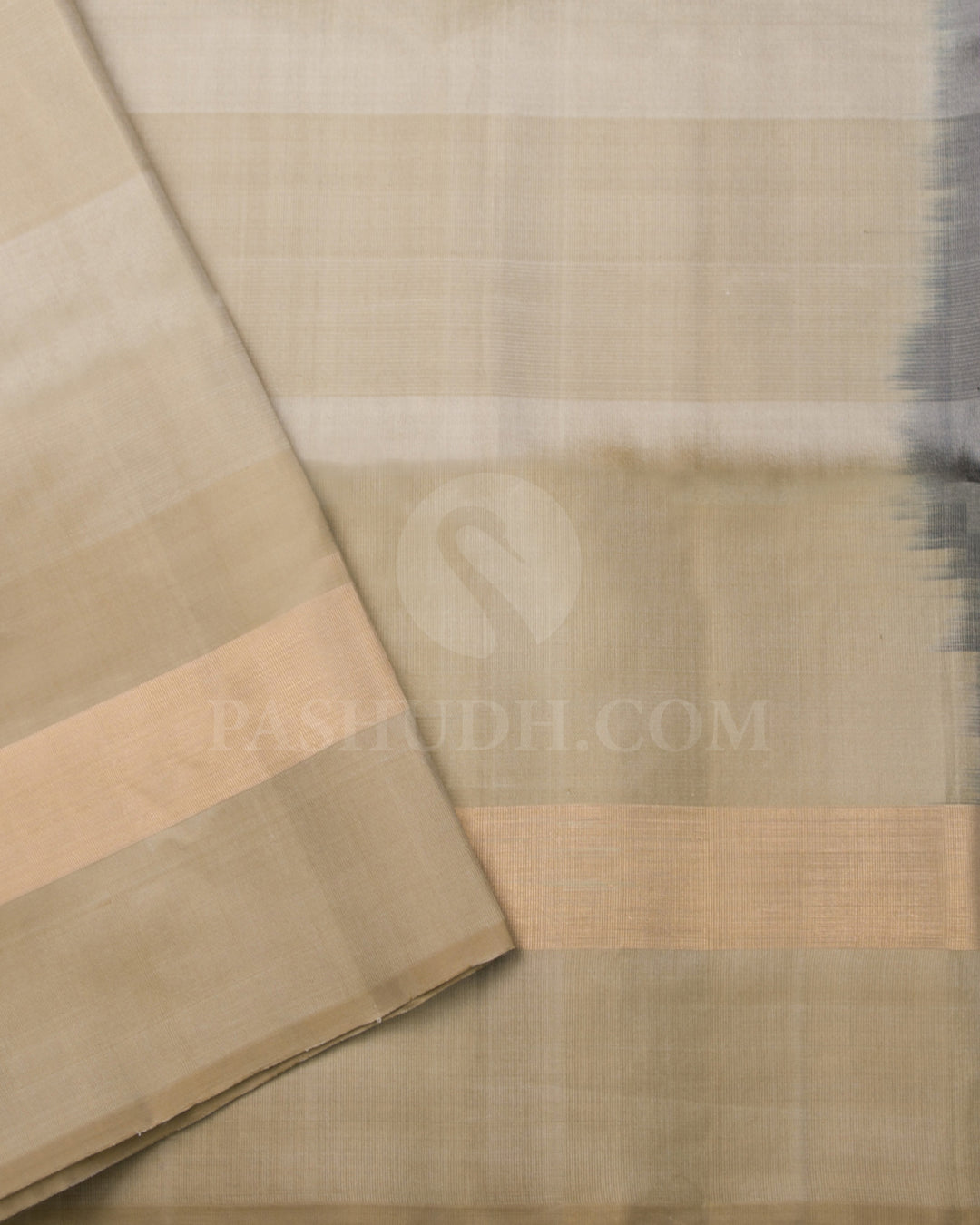 Royal Blue and Beige Soft Silk Saree - C51