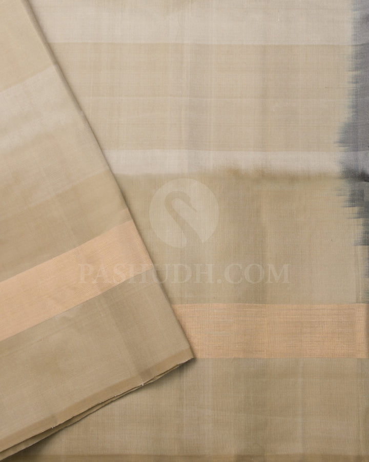 Royal Blue and Beige Soft Silk Saree - C51