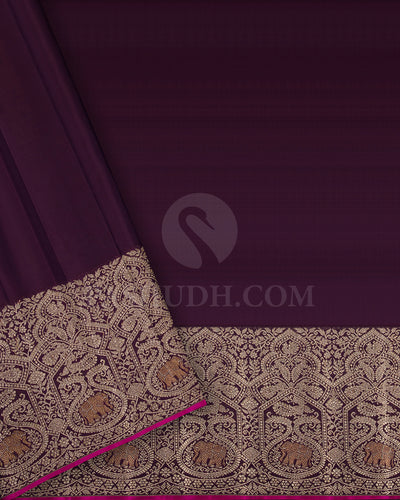 Baby Pink and Purple Kanjivaram Silk Saree - S1321(A)