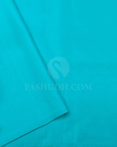 Bright Yellow And Sky Blue Soft Silk Saree - C60