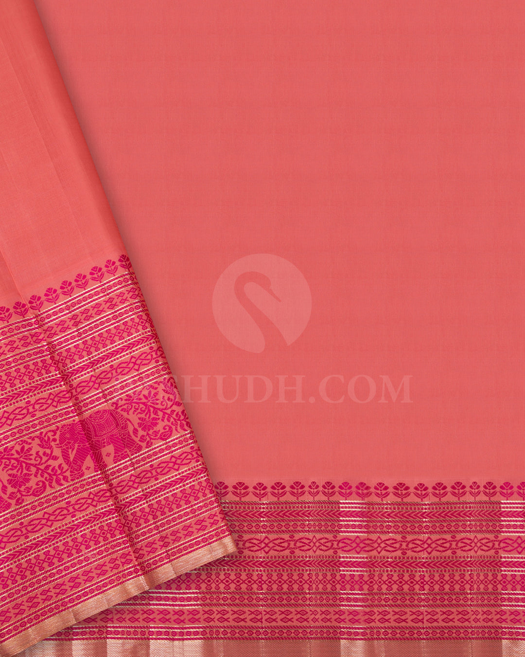 Dark Beige And Peach Kanjivaram Silk Saree - S1322(A)
