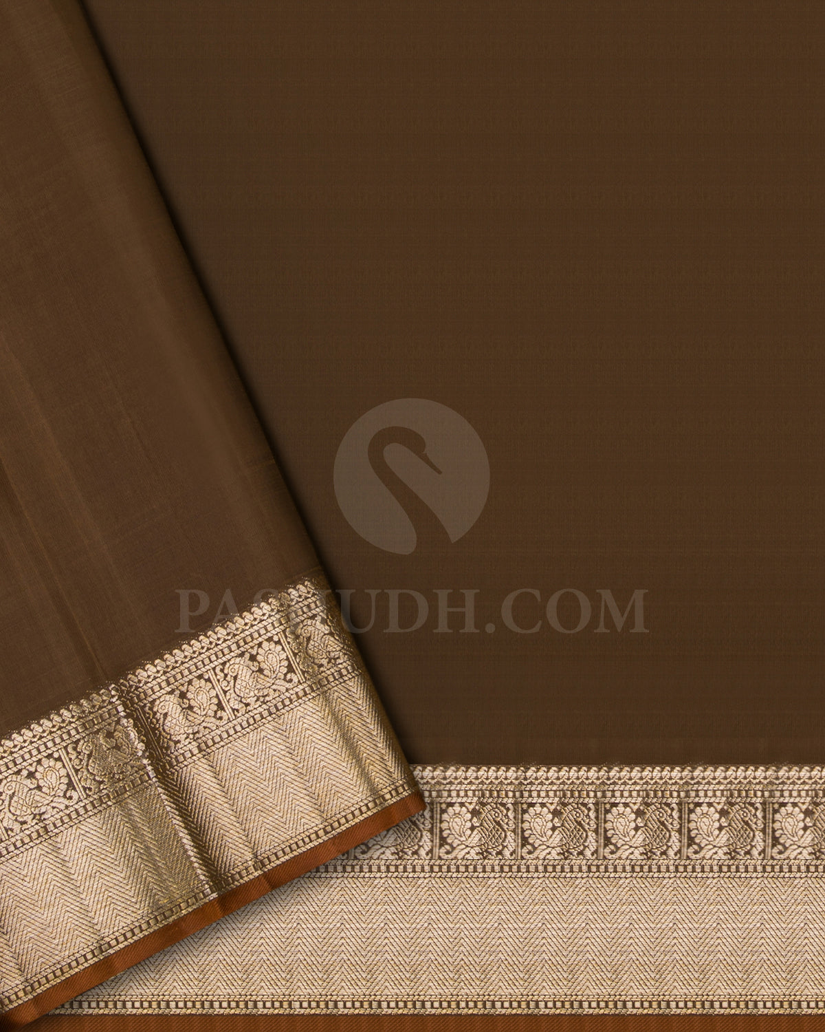 Brownish Green Kanjivaram Silk Saree - S1316(A)