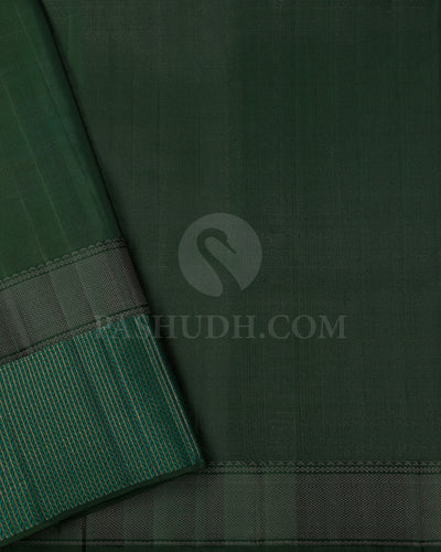 Violet And Dark Green Kanjivaram Silk Saree - D576(B)