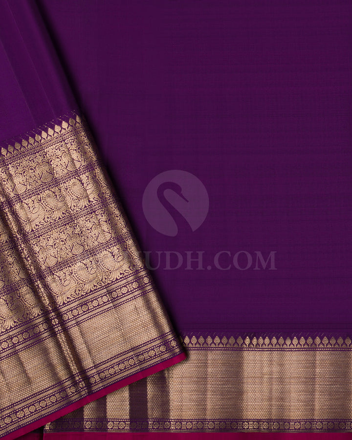 Lavender And Purple Kanjivaram Silk Saree - D569(C)
