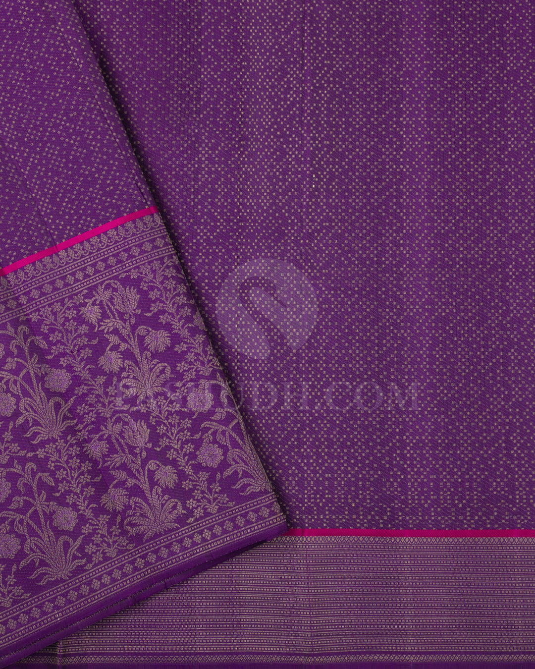 Light and Deep Lavender Kanjivaram Silk Sare - DJ320(D)
