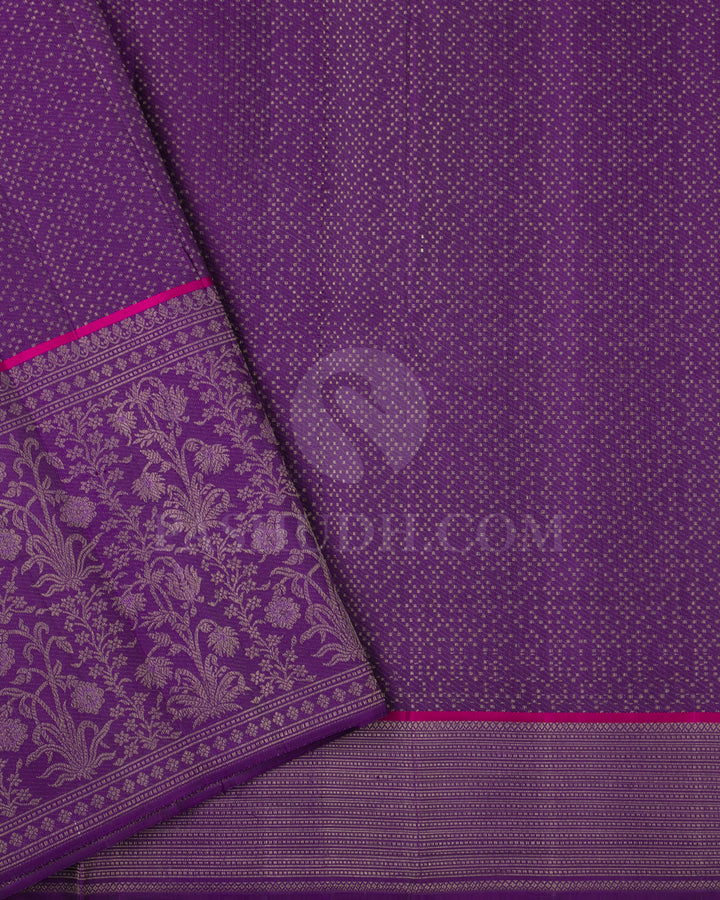 Light and Deep Lavender Kanjivaram Silk Sare - DJ320(D)