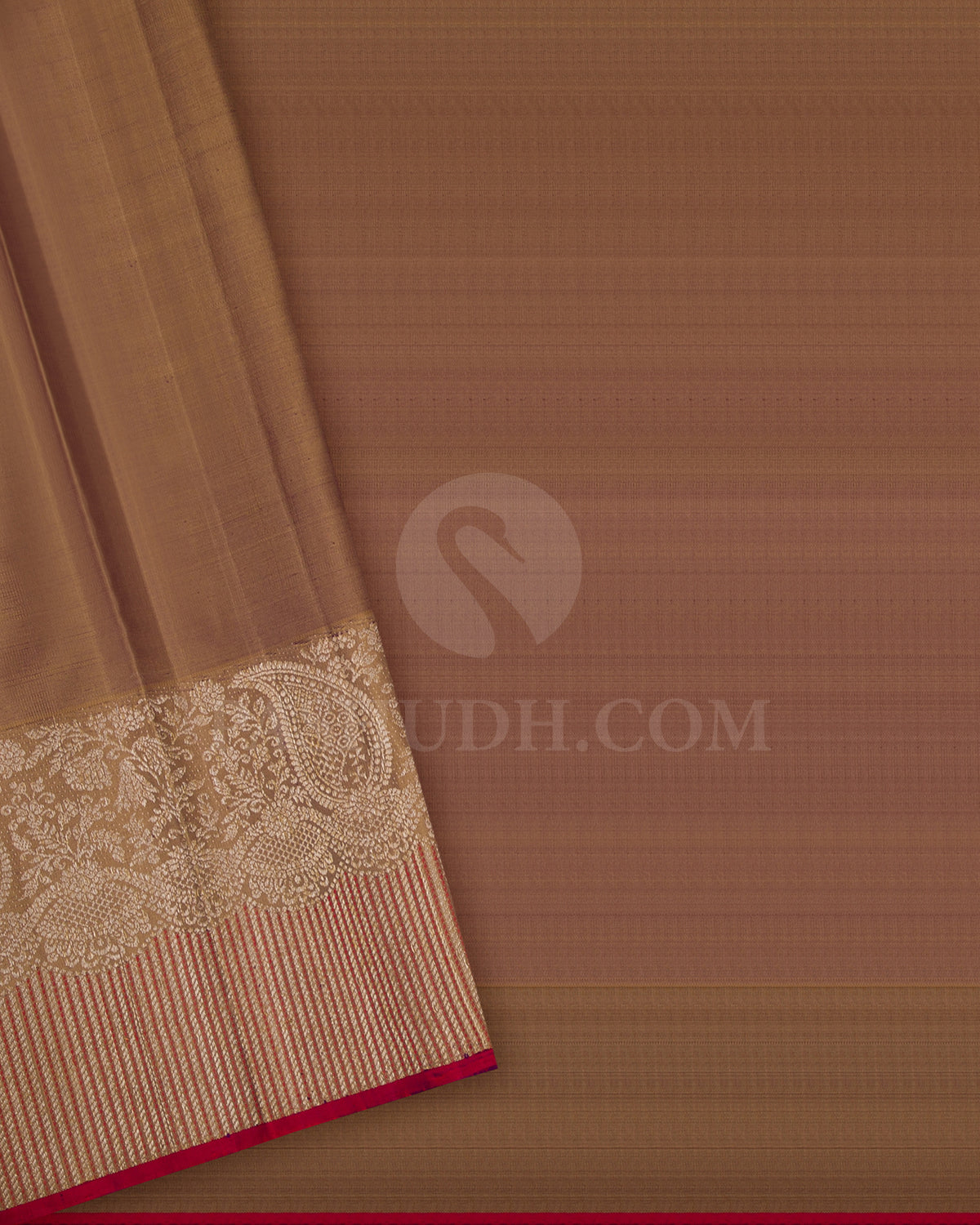 Red Blue Ombre And Khaki Kanjivaram Silk Saree - S1309(A)