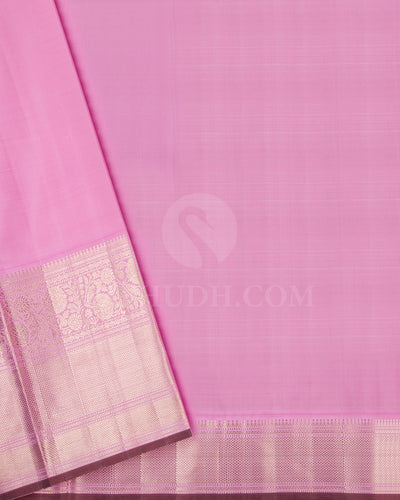 Bottle Green And Baby Pink Kanjivaram Silk Saree - S1270(B)