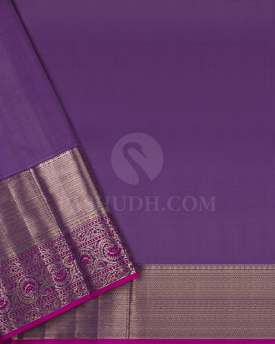 Shades of Lavender And Rani Pink Kanjivaram Silk Saree - DT290(B)