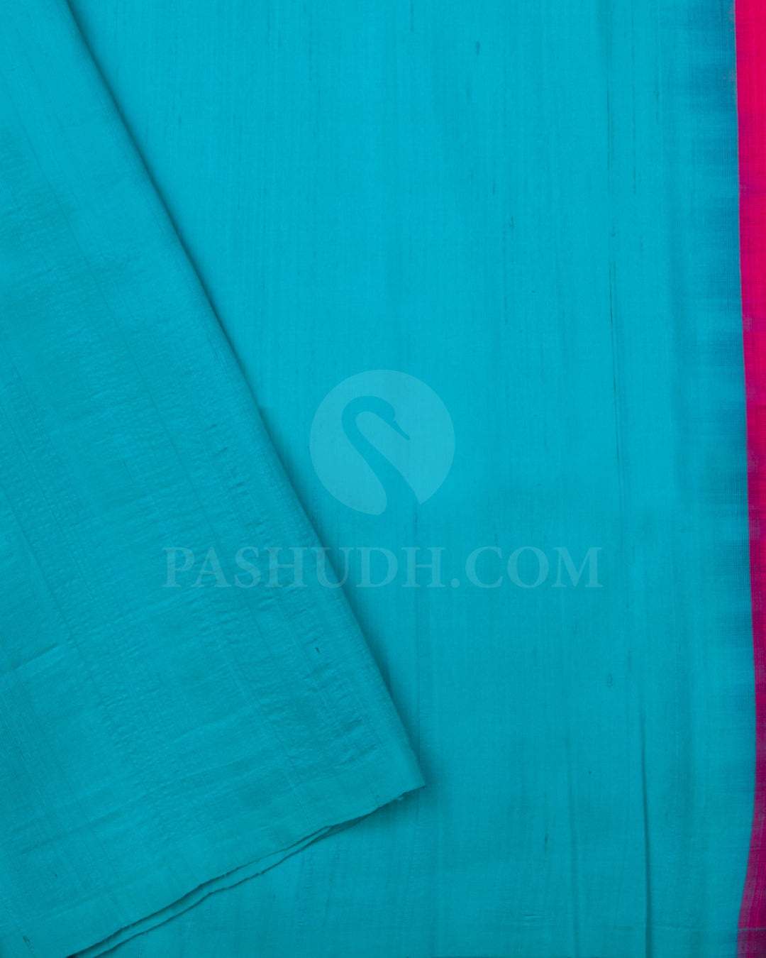 Rani Pink And Sky Blue Soft Silk Saree - C58
