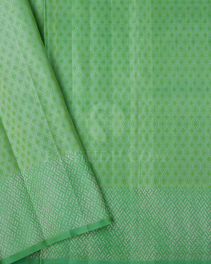 Pine Green And Rexona Blue Kanjivaram Silk Saree - D545(D)