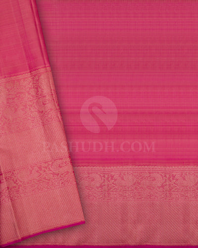 Dark Green And Pink Kanjivaram Silk Saree - S1106(B)